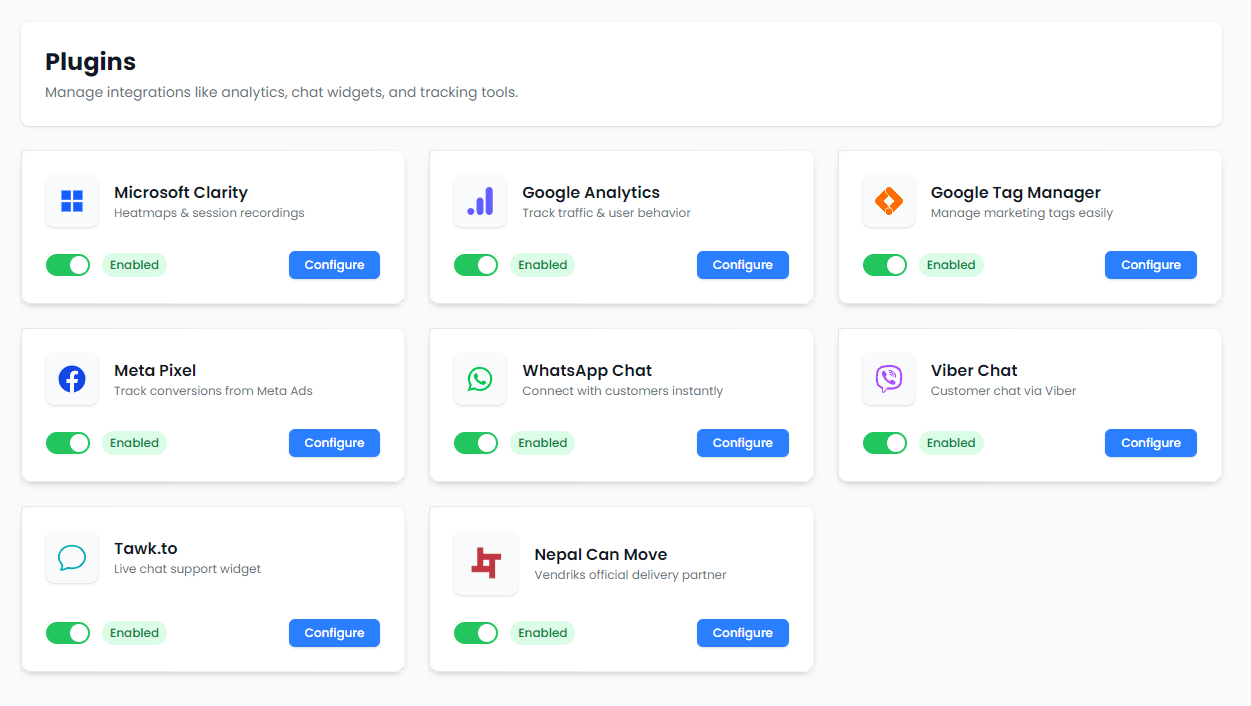 Enable plugins & analytics